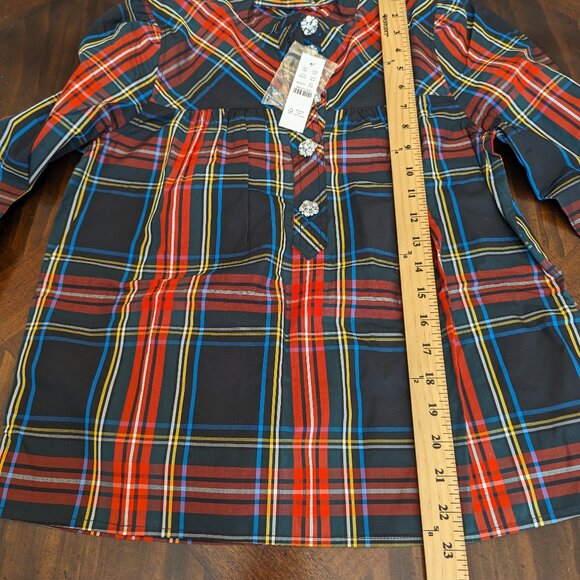J.Crew Fresco Top with Jewel Buttons in Stewart Tartan - Picture 7 of 11